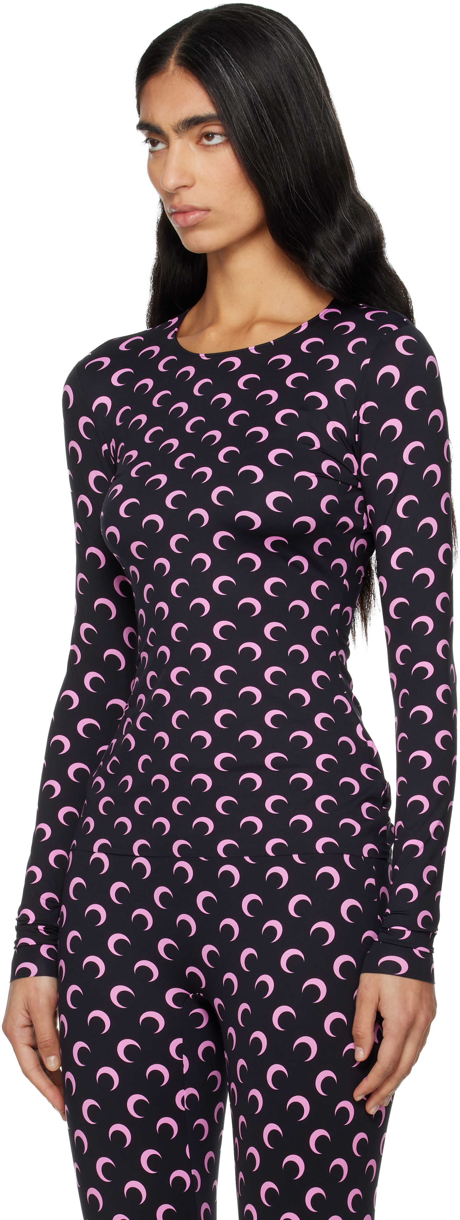 Black Recycled Moon Jersey Long Sleeve T-shirt