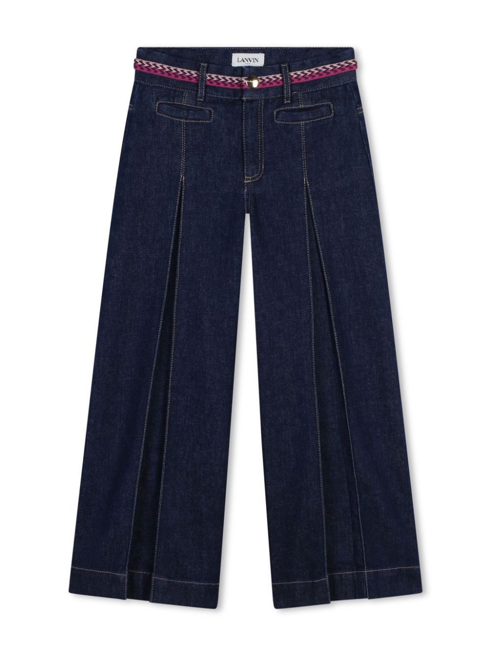 Contrasting-trim flared jeans - Blue