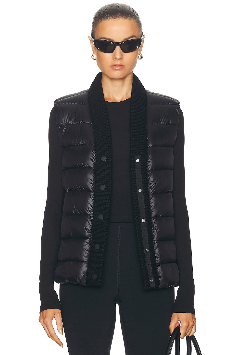 Varley Colwyn Combo Boxy Gilet Vest in Black - Black. L also in M