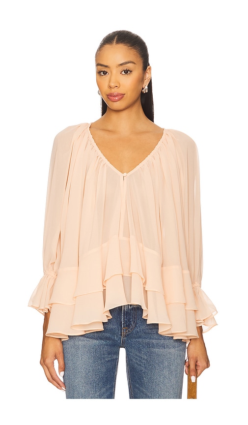 Tularosa Lenora Blouse in Peach.  XS also in L, M