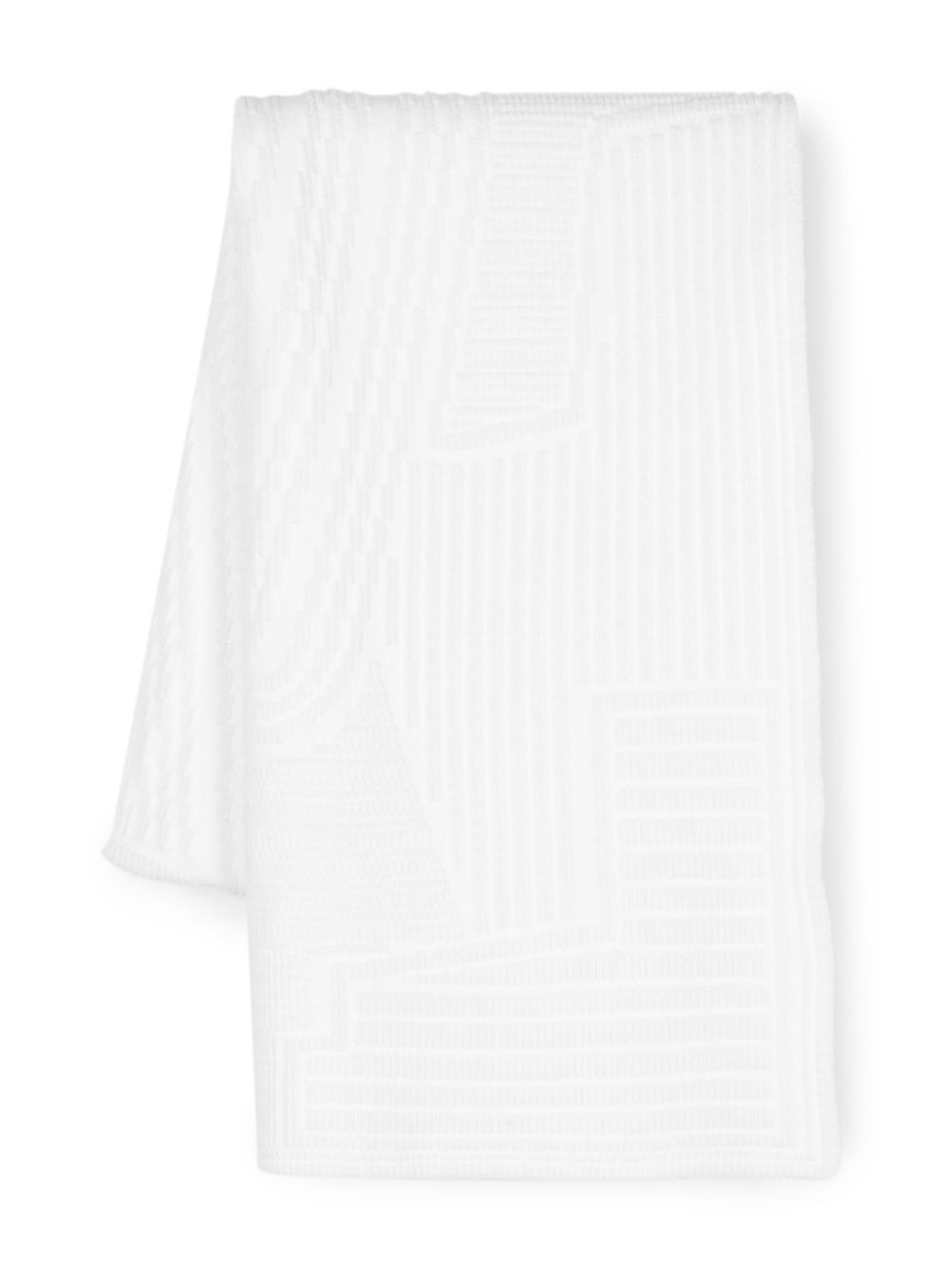 Engineered debossed-logo scarf - White