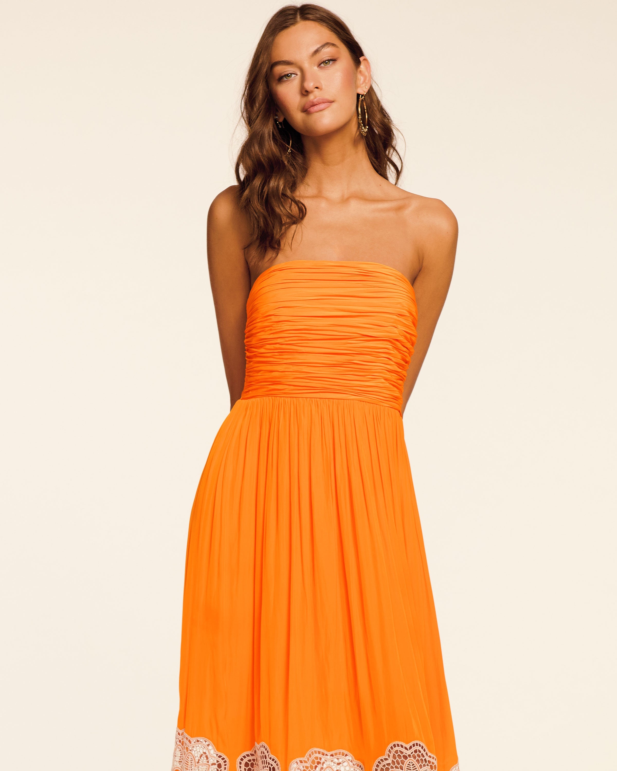 Milani Embellished Strapless Maxi Dress in Ivory