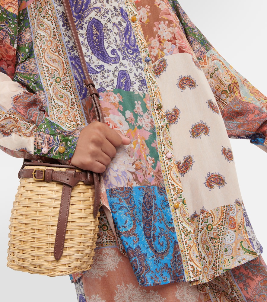 Devi oversized patchwork silk shirt