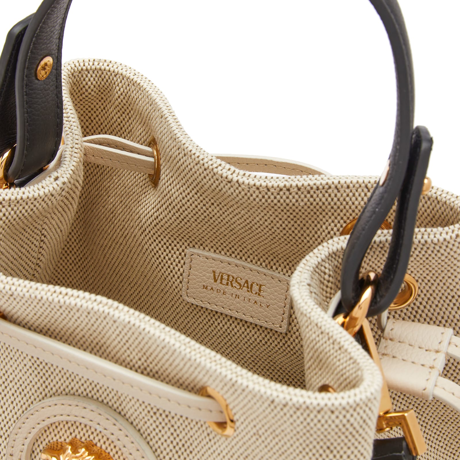 베르사체 Women's Bucket Bag in Beige  1018297_1A13696_6K72V