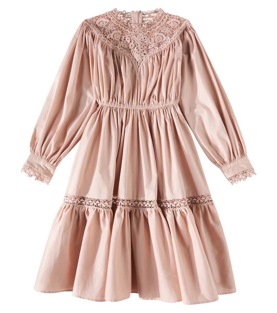 Petite Amalie Appliqué cotton poplin dress