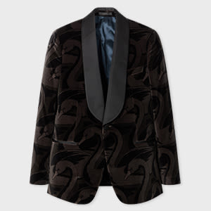The Soho - Tailored-Fit Black 'Swan' Velvet Evening Blazer