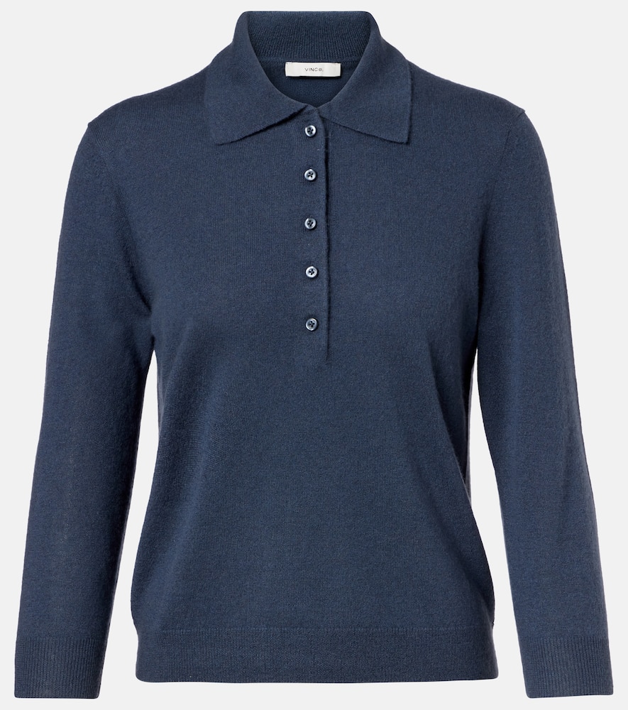 Cashmere and silk polo sweater