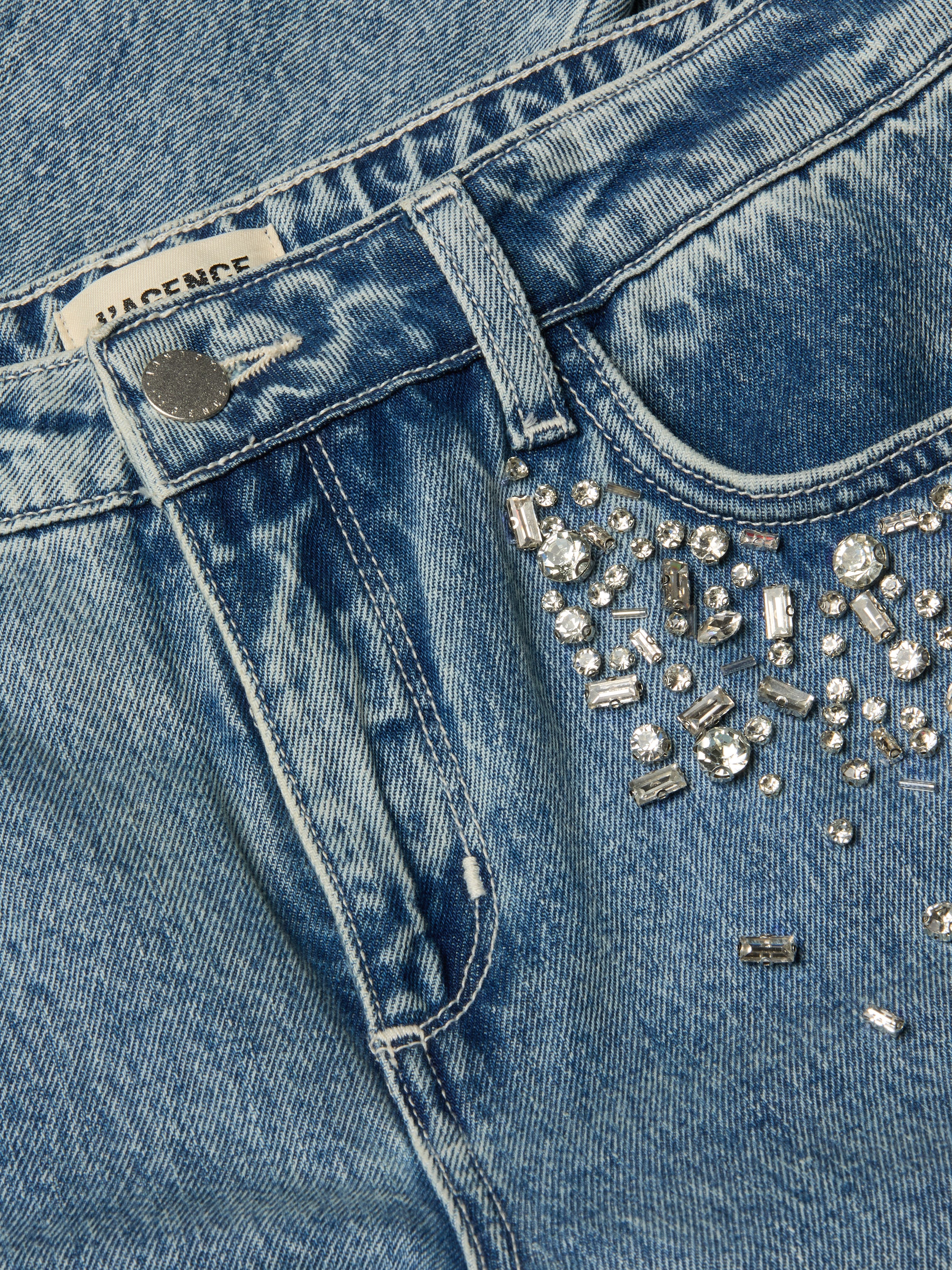 Scottie Embellished Wide-Leg Jean In Malibu