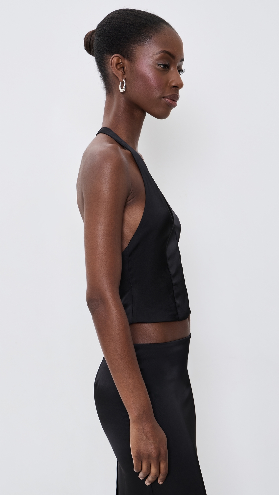 Front Row Halter Top Noir