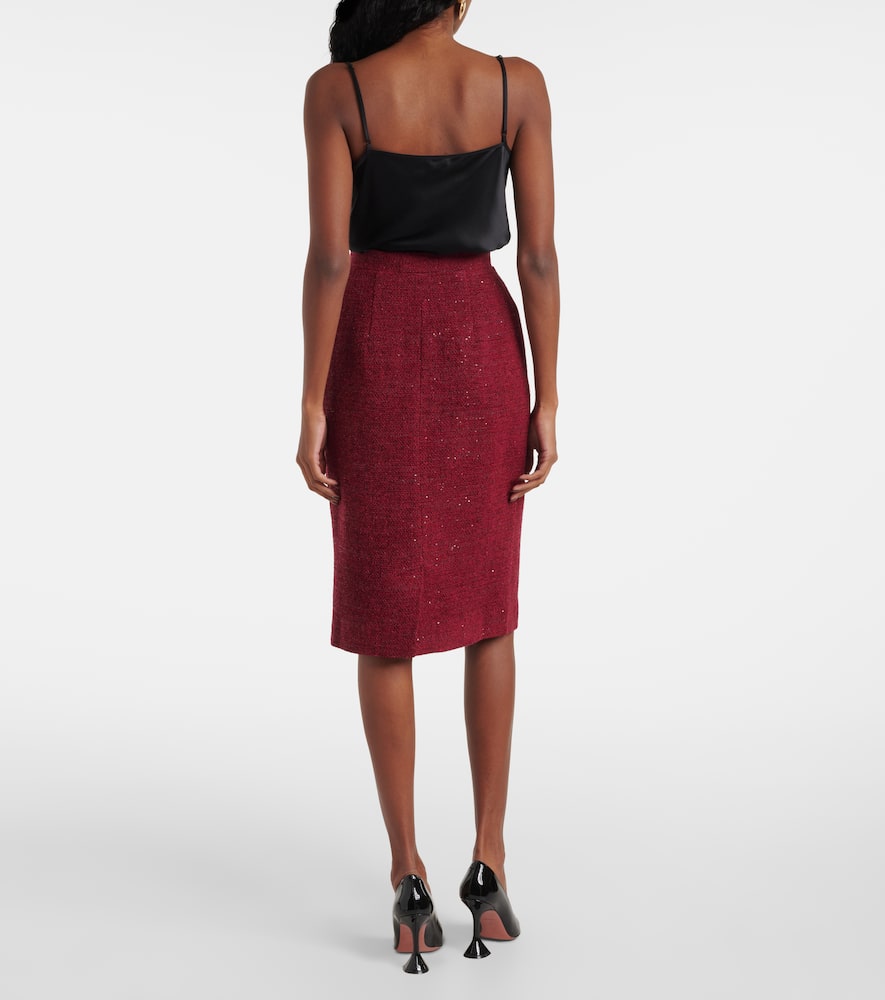 Sequined tweed pencil skirt