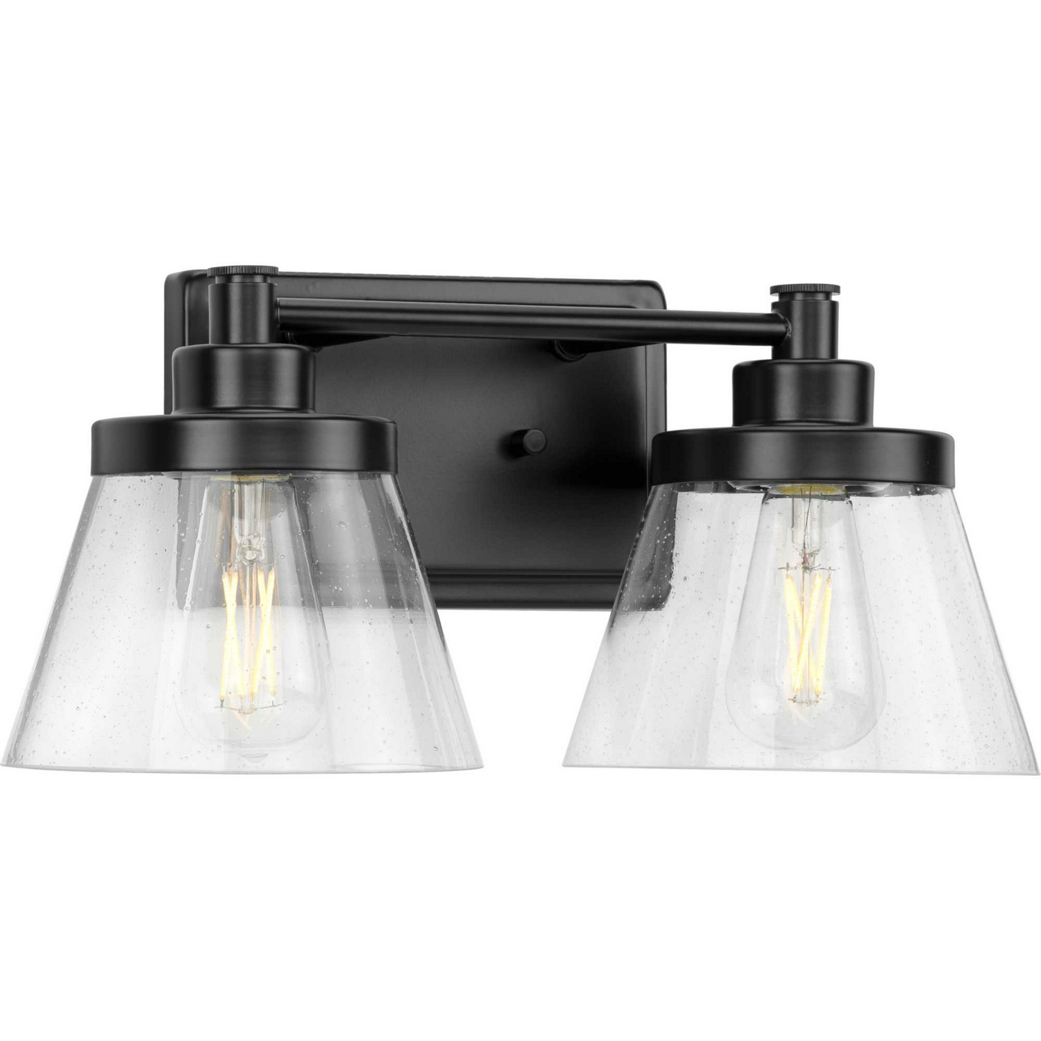 Matte Black Two Light Bath Bracket from the Hinton Collection
