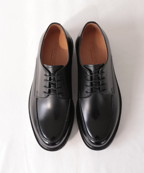 Casual U-tip Black Derby Shoes