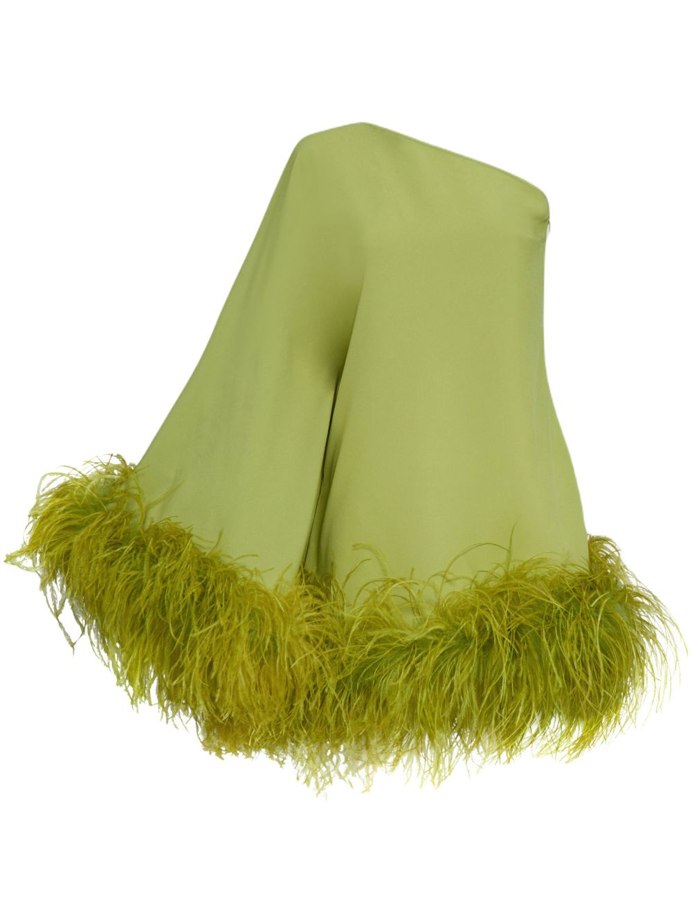 Piccolo Ubud feather-trim minidress - Green