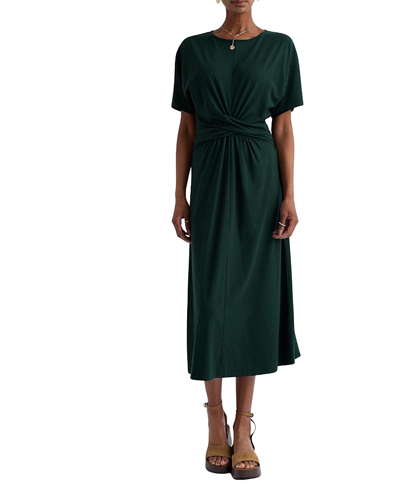 Water Mint Knot-Waist Jersey Midi Dress
