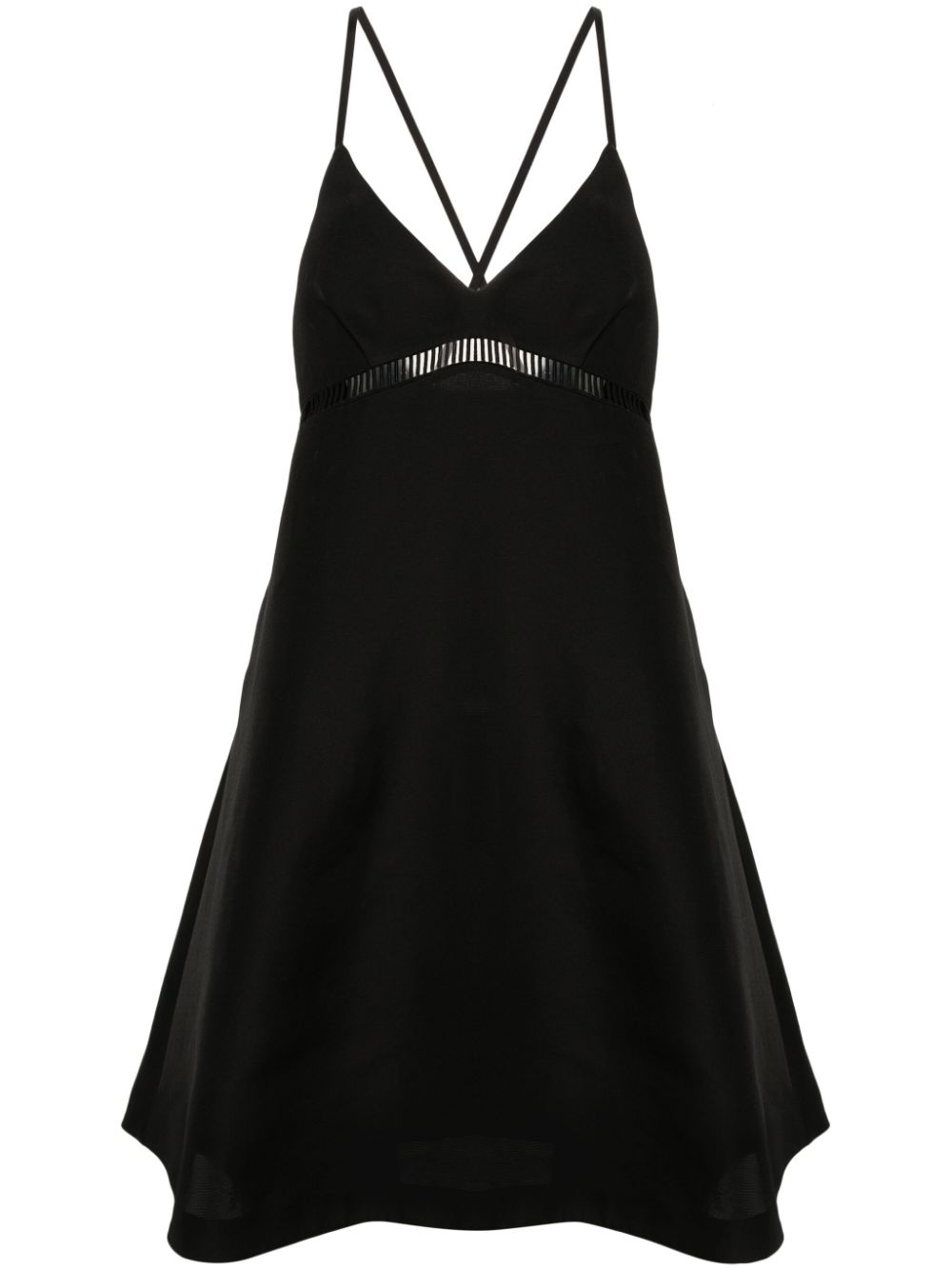 Faille flared midi dress - Black
