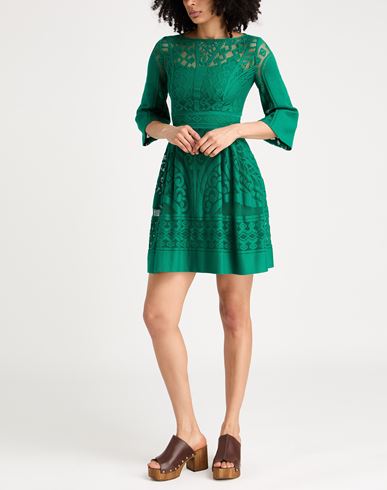Woman Mini dress Green Size 2 Cotton, Polyamide