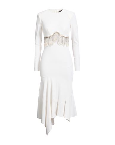 Woman Maxi dress White Size 8 Polyester, Elastane