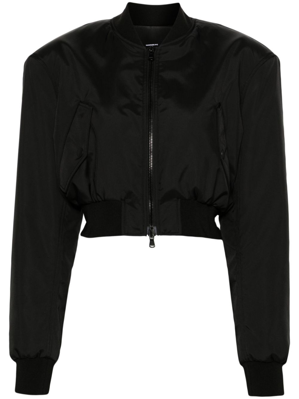 Zip-up cropped bomber jacket - Black