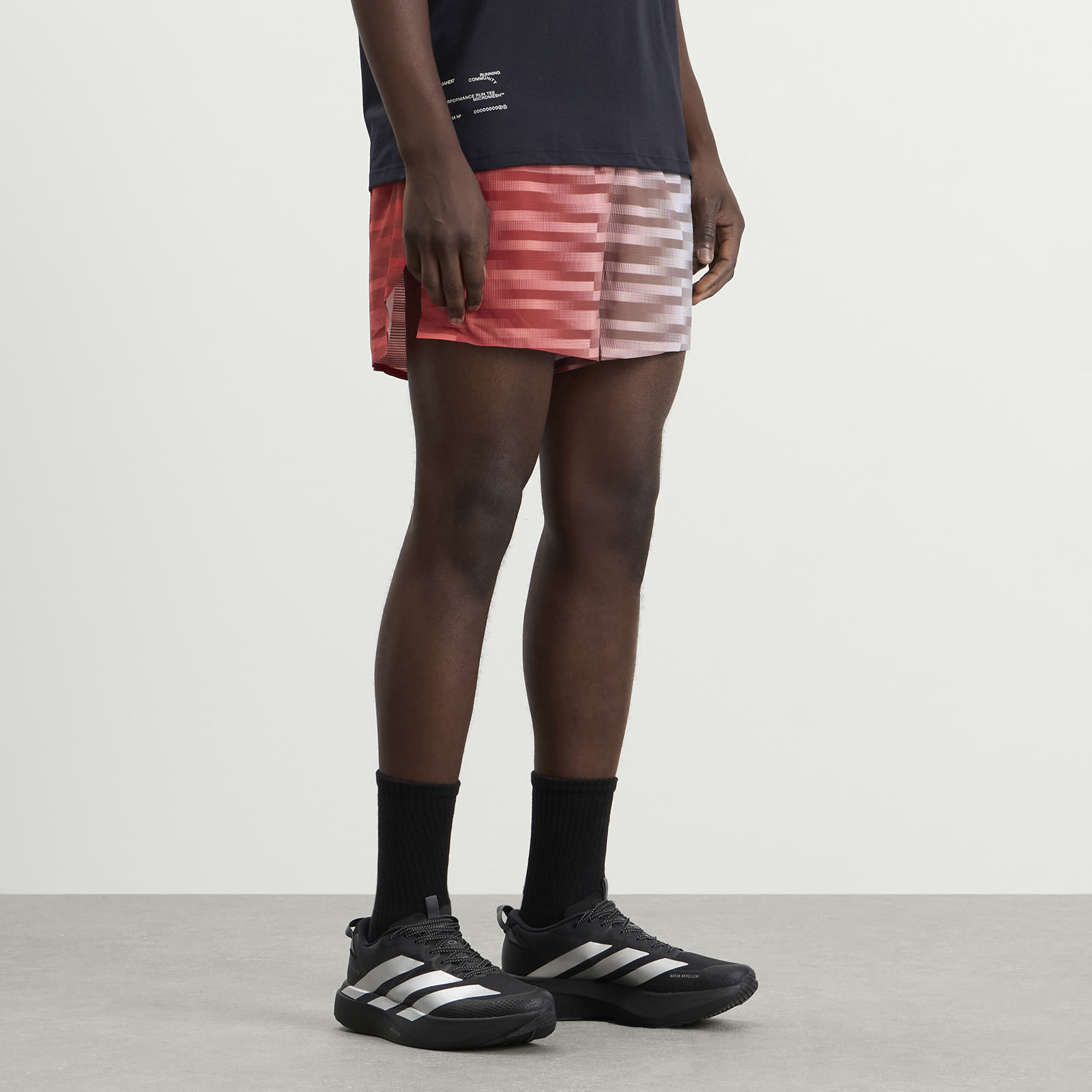 Men's Men’s Split Shorts Uneven Horizontal Gradient/Poppy Multi