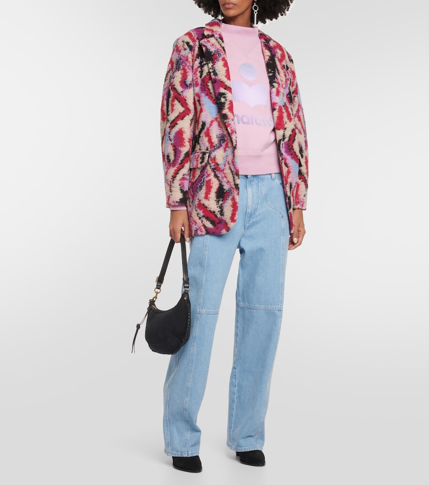 Intarsia wool-blend jacket