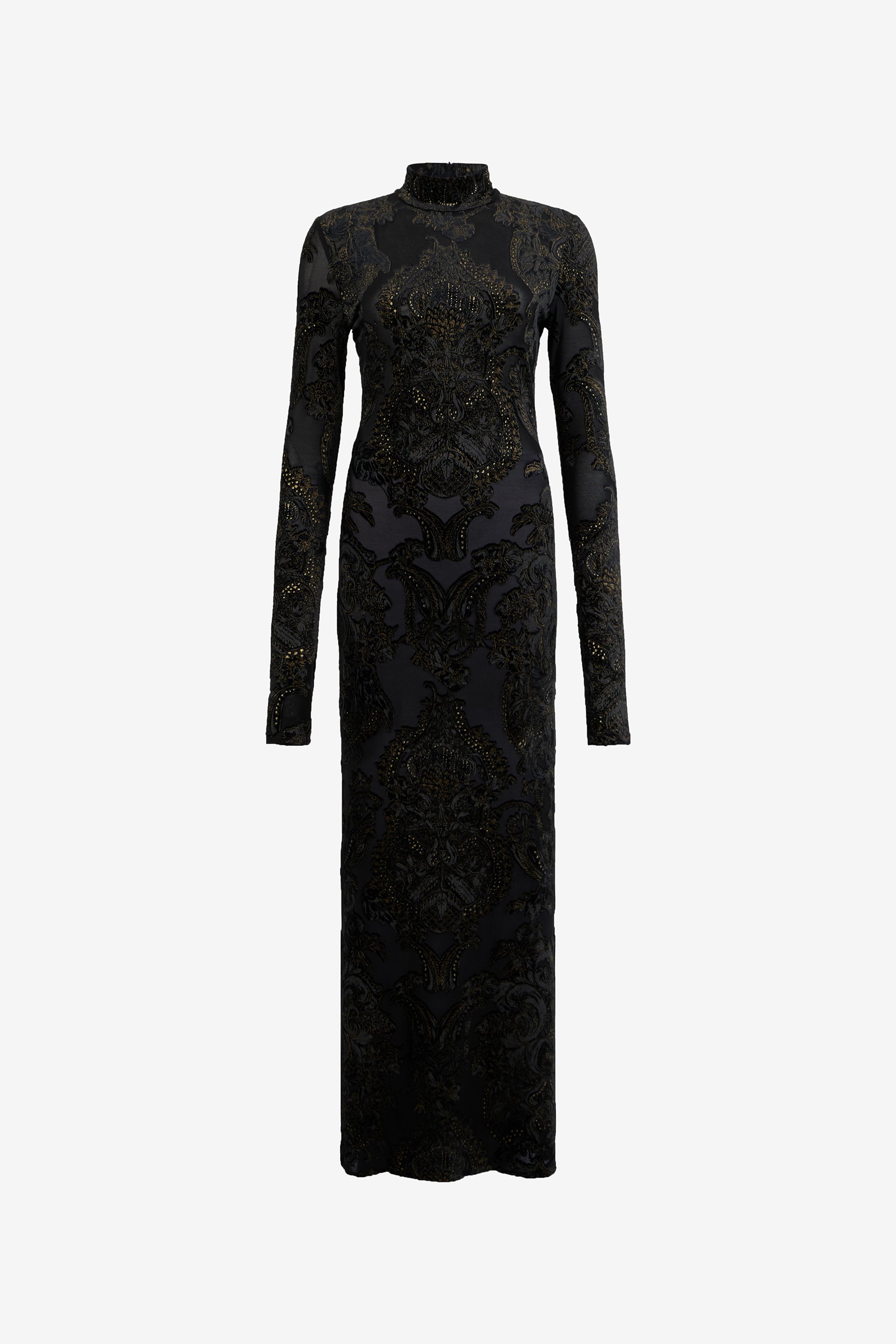 Dress With Ornamental Black Print