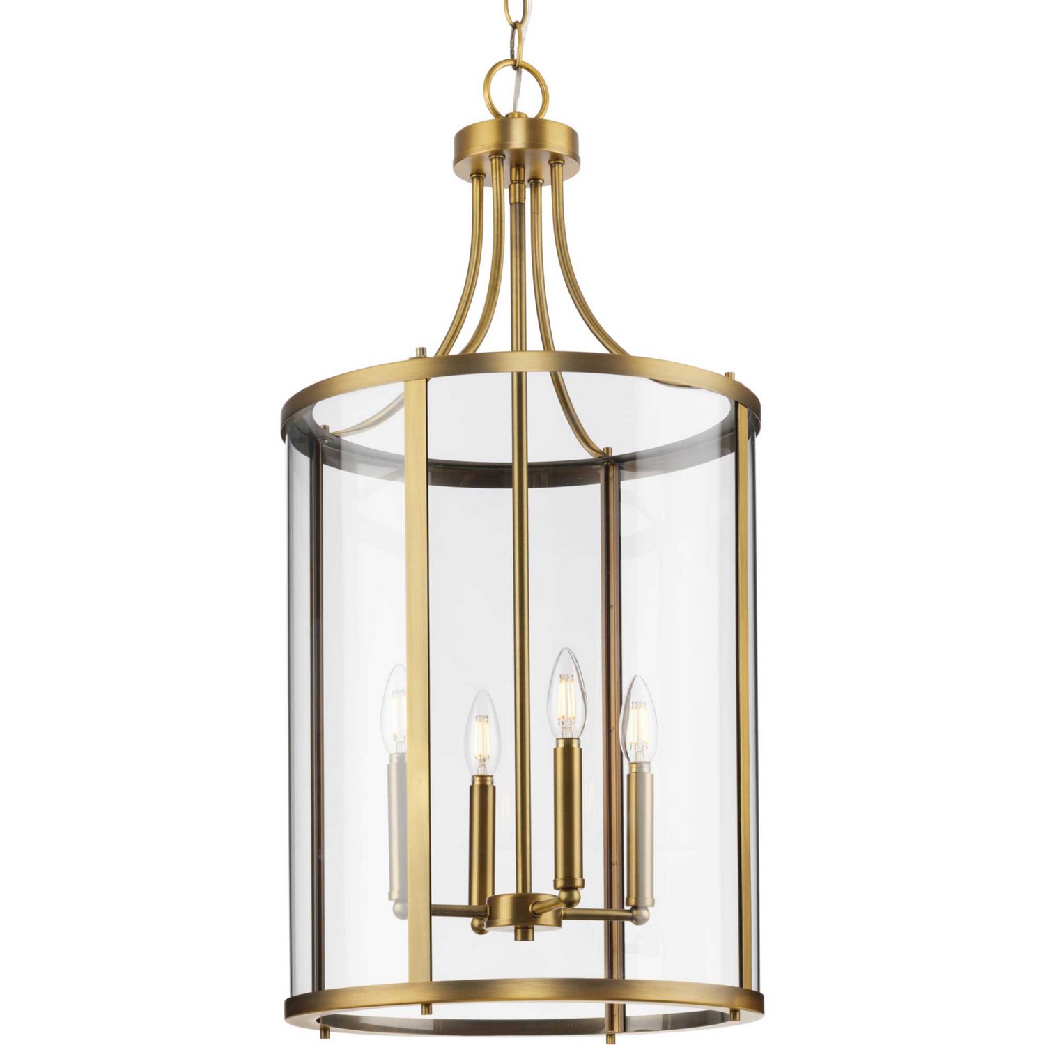 Vintage Brass Four Light Hall & Foyer Light from the Gilliam Collection