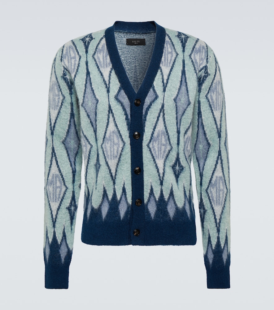 Argyle mohair-blend cardigan