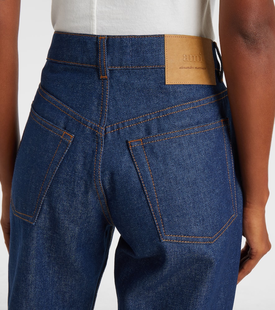 Mid-rise straight jeans