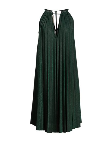 Woman Midi dress Dark green Size 4 Cotton, Polyester, Polyamide, Metallic Polyester, Elastane