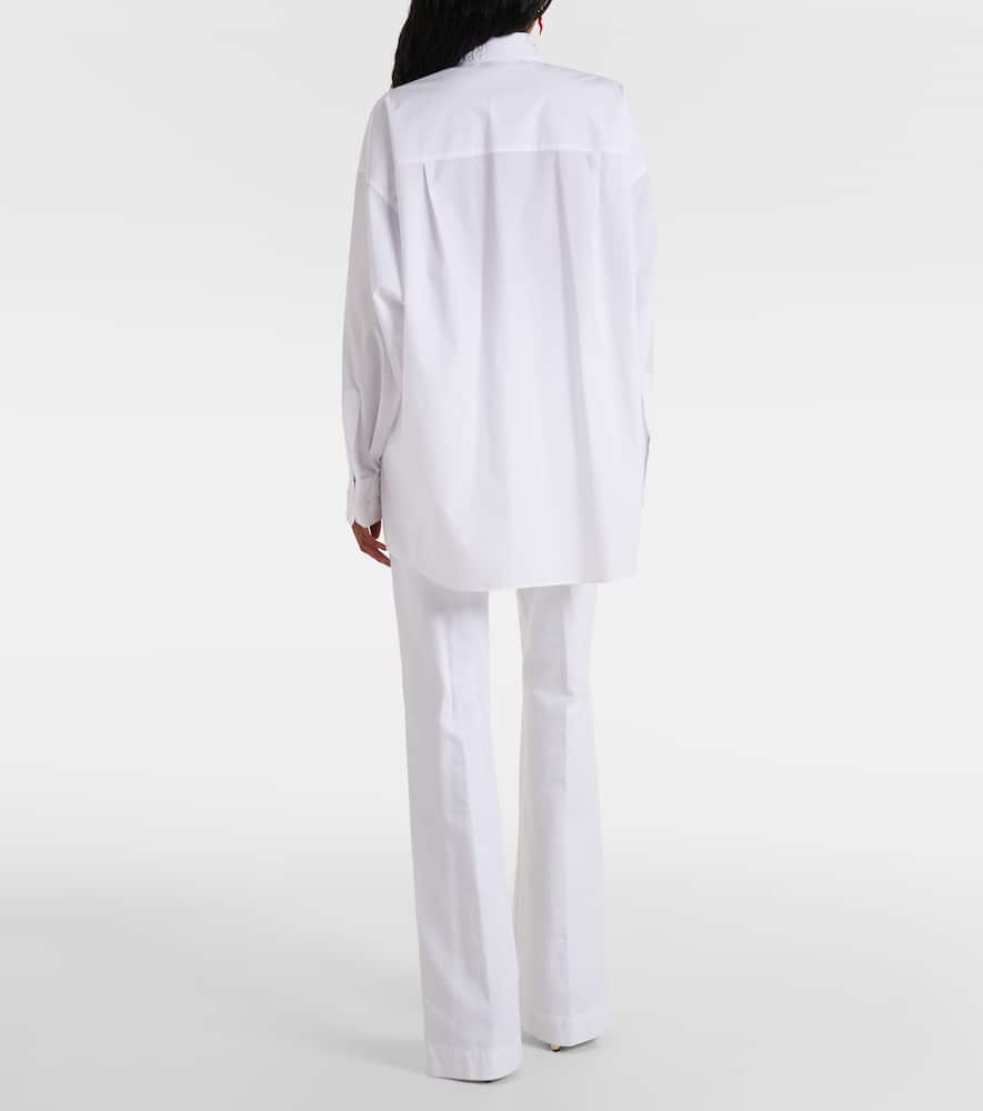Embroidered cotton poplin shirt