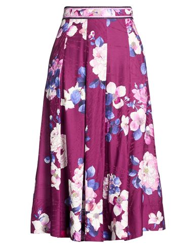 Woman Midi skirt Plum Size 6 Viscose, Silk