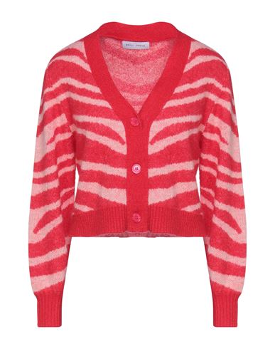 Woman Cardigan Red Size L Wool, Mohair wool, Nylon