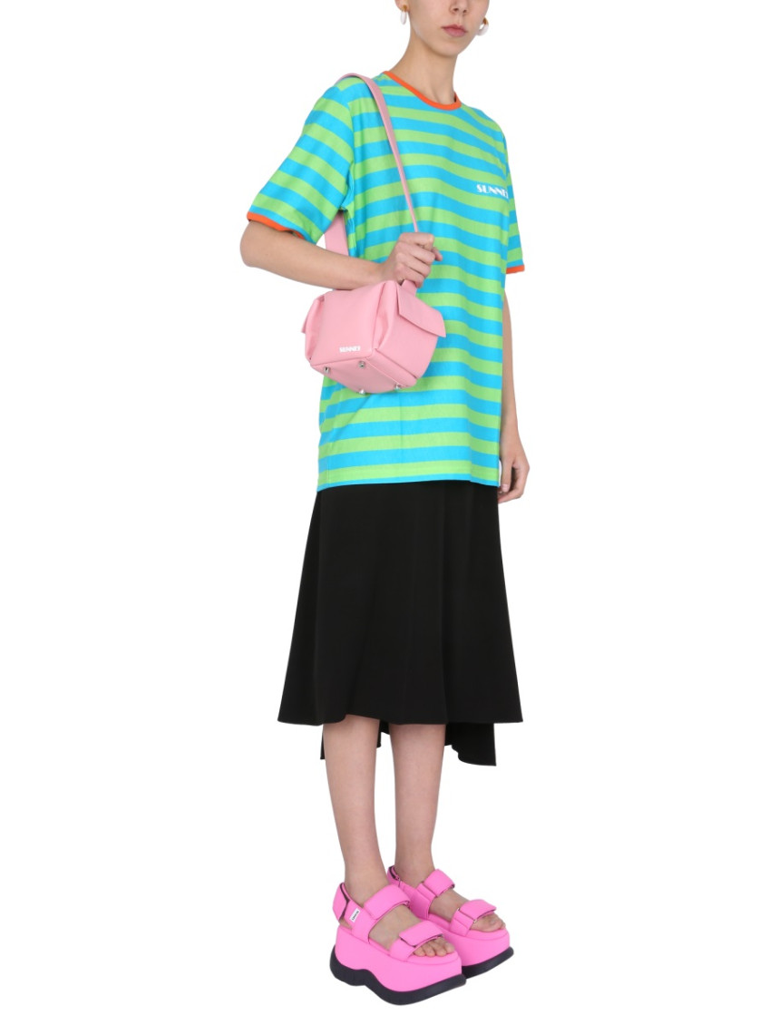 Multicolor Stripes Crew Neck T-Shirt