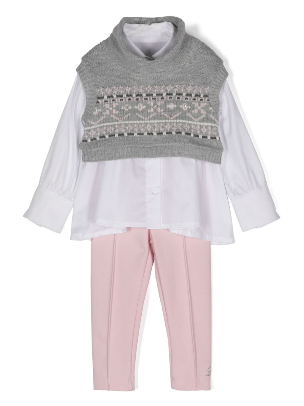 Knitted trousers set (set of three) - Grey
