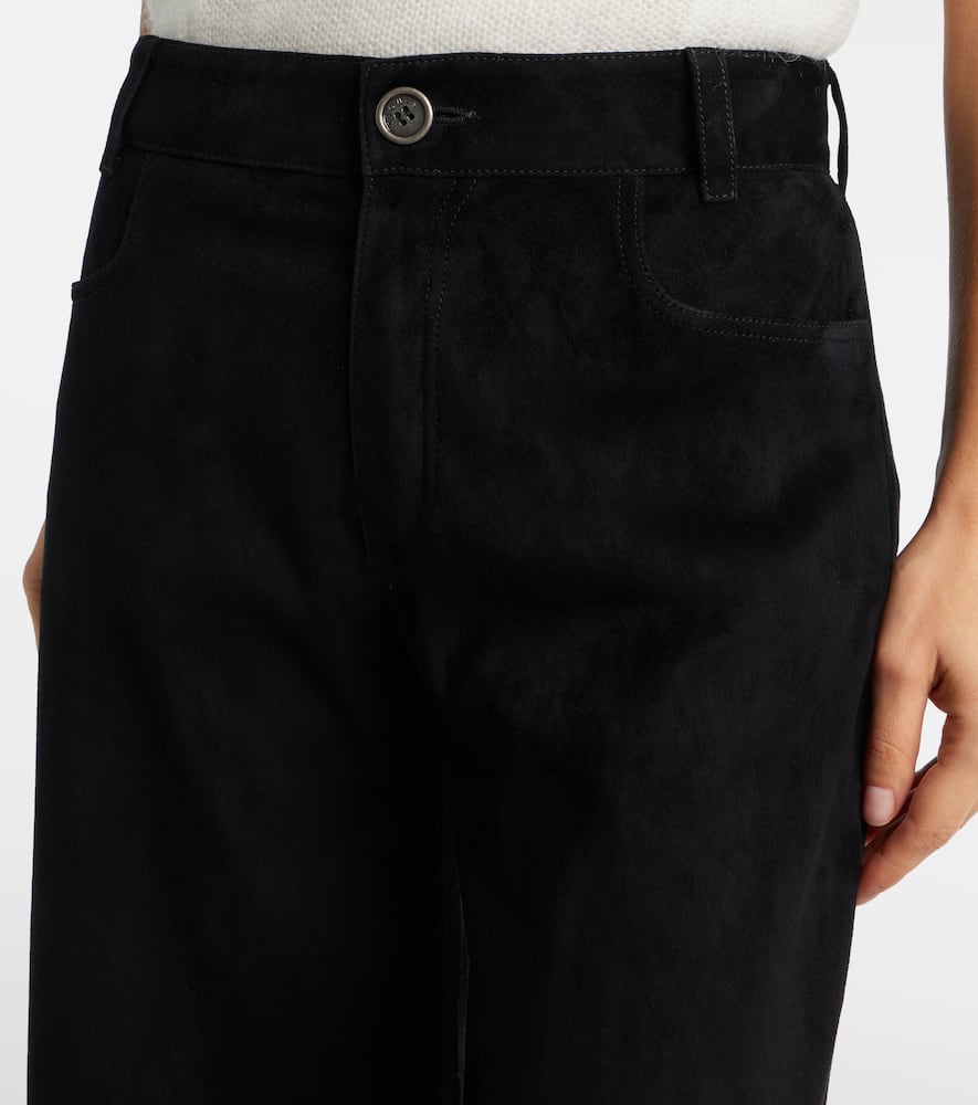 Lilou cropped suede wide-leg pants
