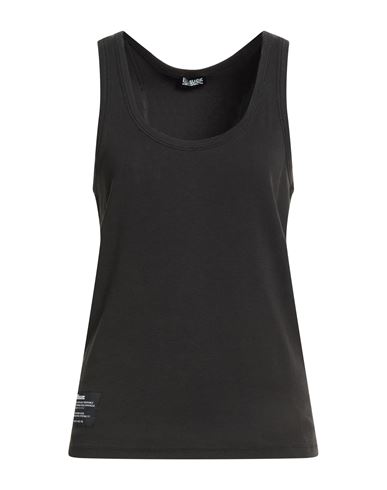 Woman Tank top Black Size L Cotton, Elastane