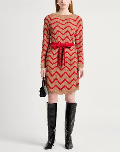 Woman Mini dress Camel Size 4 Cotton, Polyester