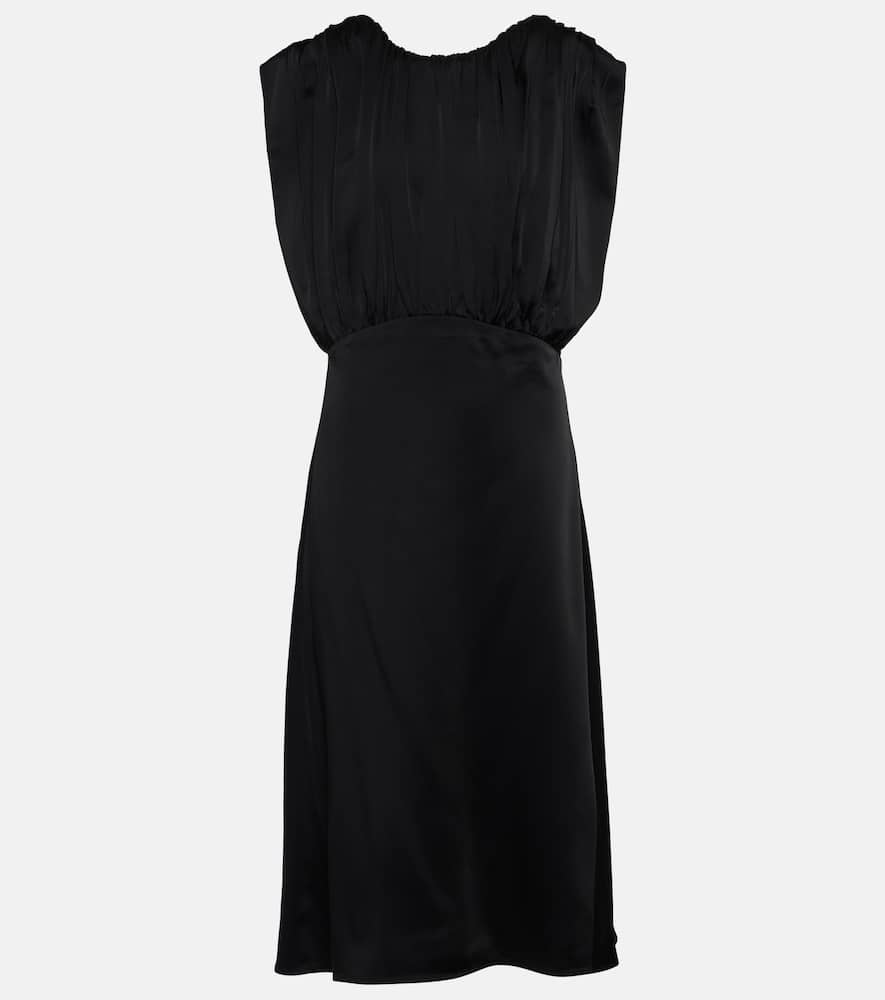 Draped satin maxi dress