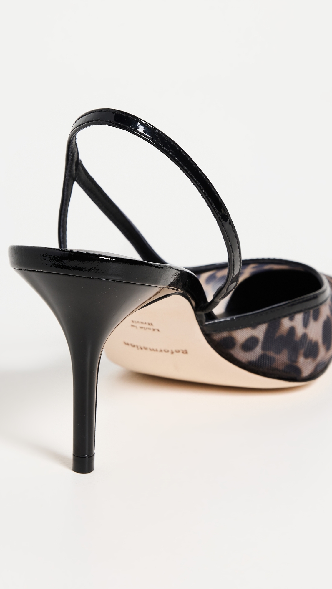 Whitnee Slingback Heels Leopard Mesh