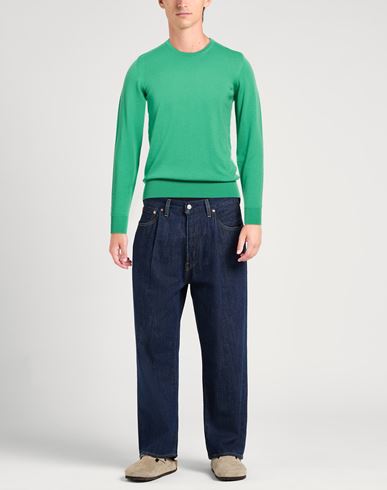 Man Sweater Light green Size 38 Merino Wool
