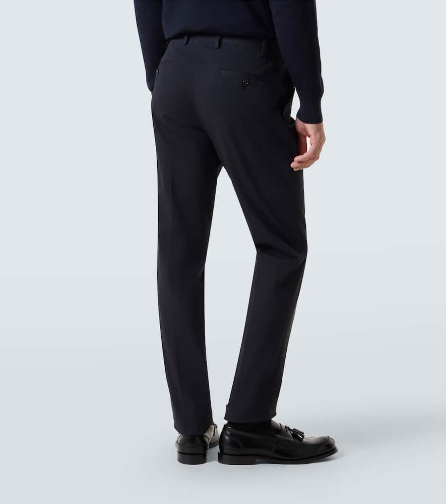 Cotton-blend slim pants