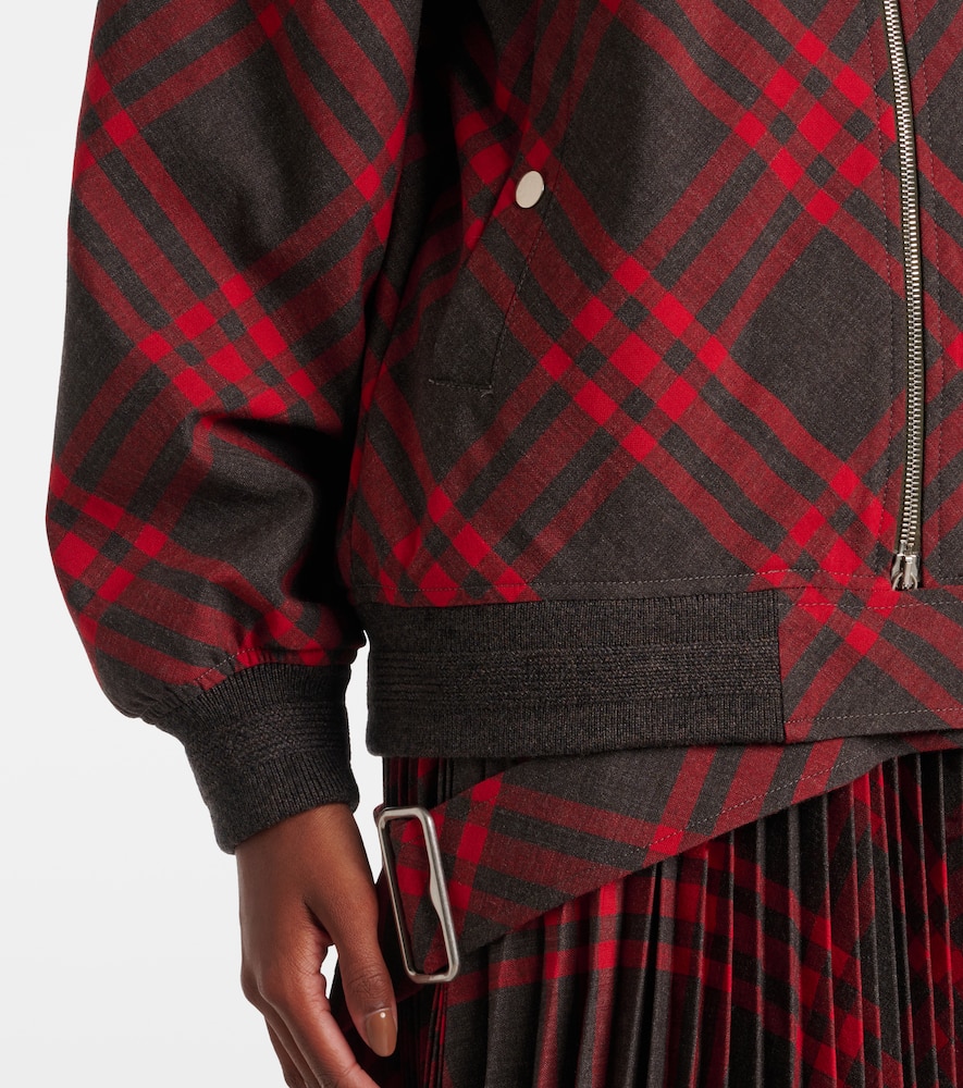 Check bomber jacket