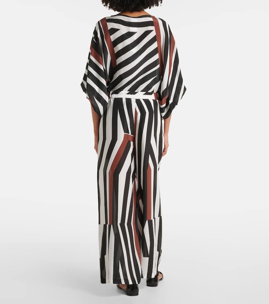 Tropea striped silk wide-leg pants