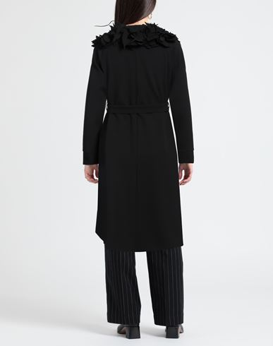 Woman Overcoat & Trench Coat Black Size 4 Viscose, Virgin Wool, Metal