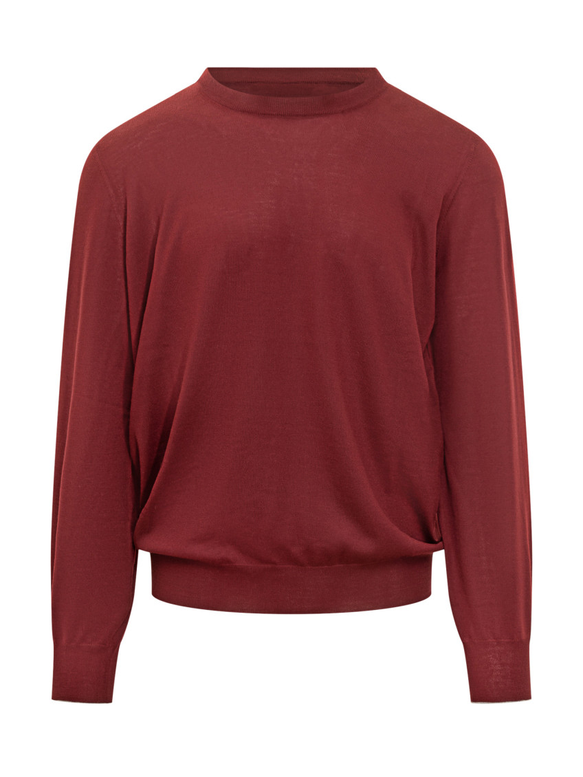 Red Solid Regular Sweaters