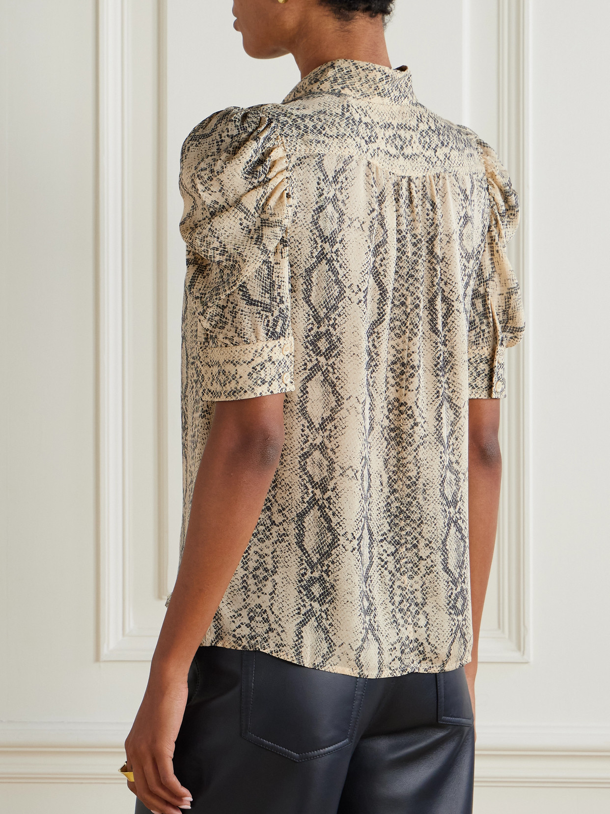 Gillian Snake-print Silk-chiffon Shirt - Animal print