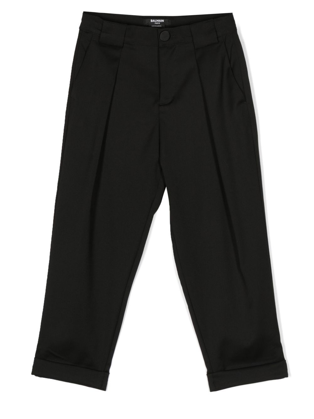 Logo-patch straight-leg trousers - Black