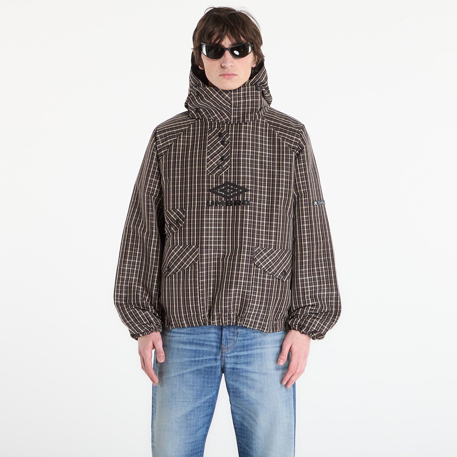 Jacket Umbro by SlamJam Check Smock Anorak Beige/ Dark Brown