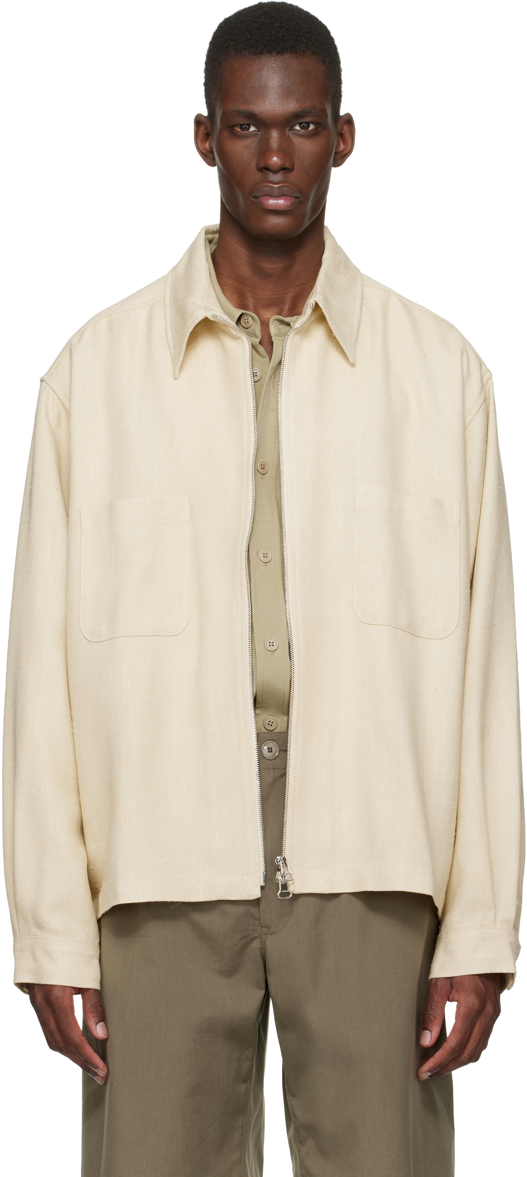 Beige Zip Jacket