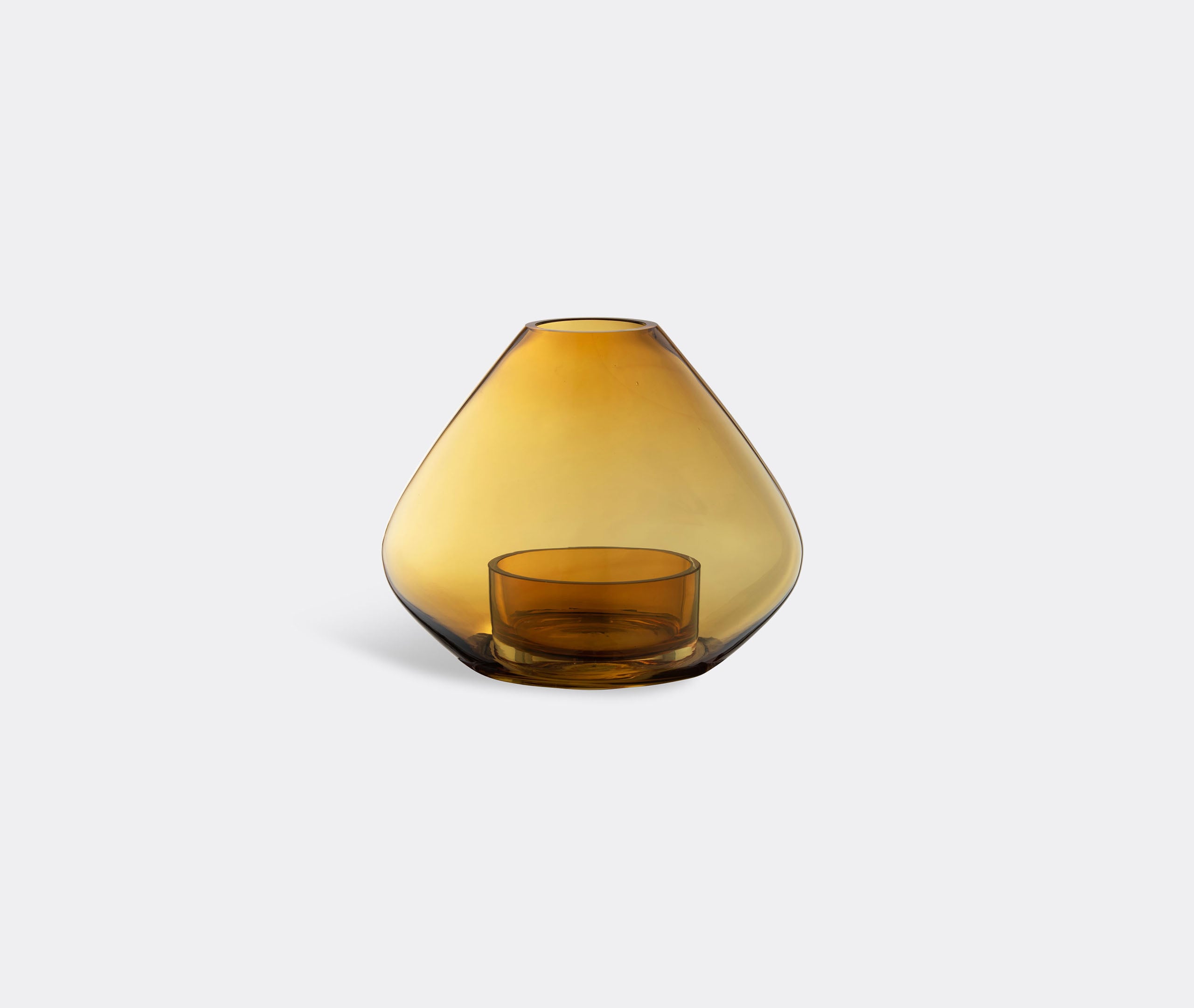 'uno' Lantern And Vase, Amber, Small